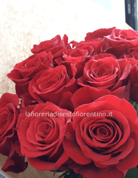 Rose rosse extra H 70-80 cm per numero di steli elegantemente confezionate