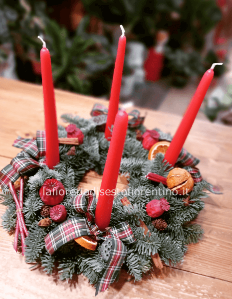 Centrotavola natalizio 4 candele