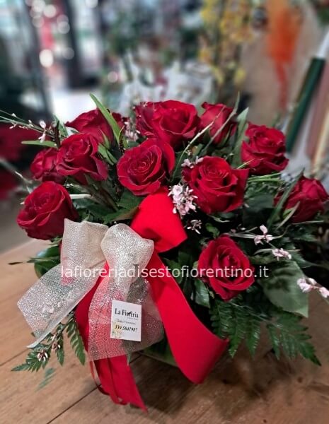 Big Red Roses Flower Box